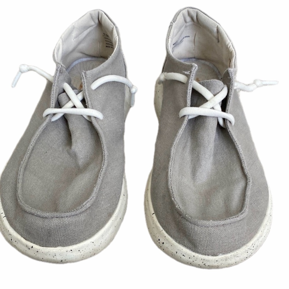 JSPORT “WENDEN” Women's Grey Canvas Boat shoes size 7.5M Coastal Nautical